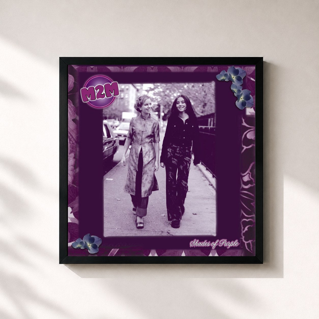 #noir Tableau carré de l'album Shades of Purple de M2M, cadre noir 32x32 cm