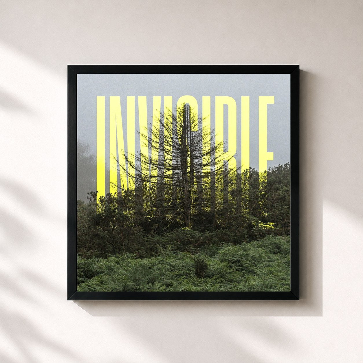 #noir Tableau carré de l'album The Invisible EP de Ólafur Arnalds, cadre noir 32x32 cm
