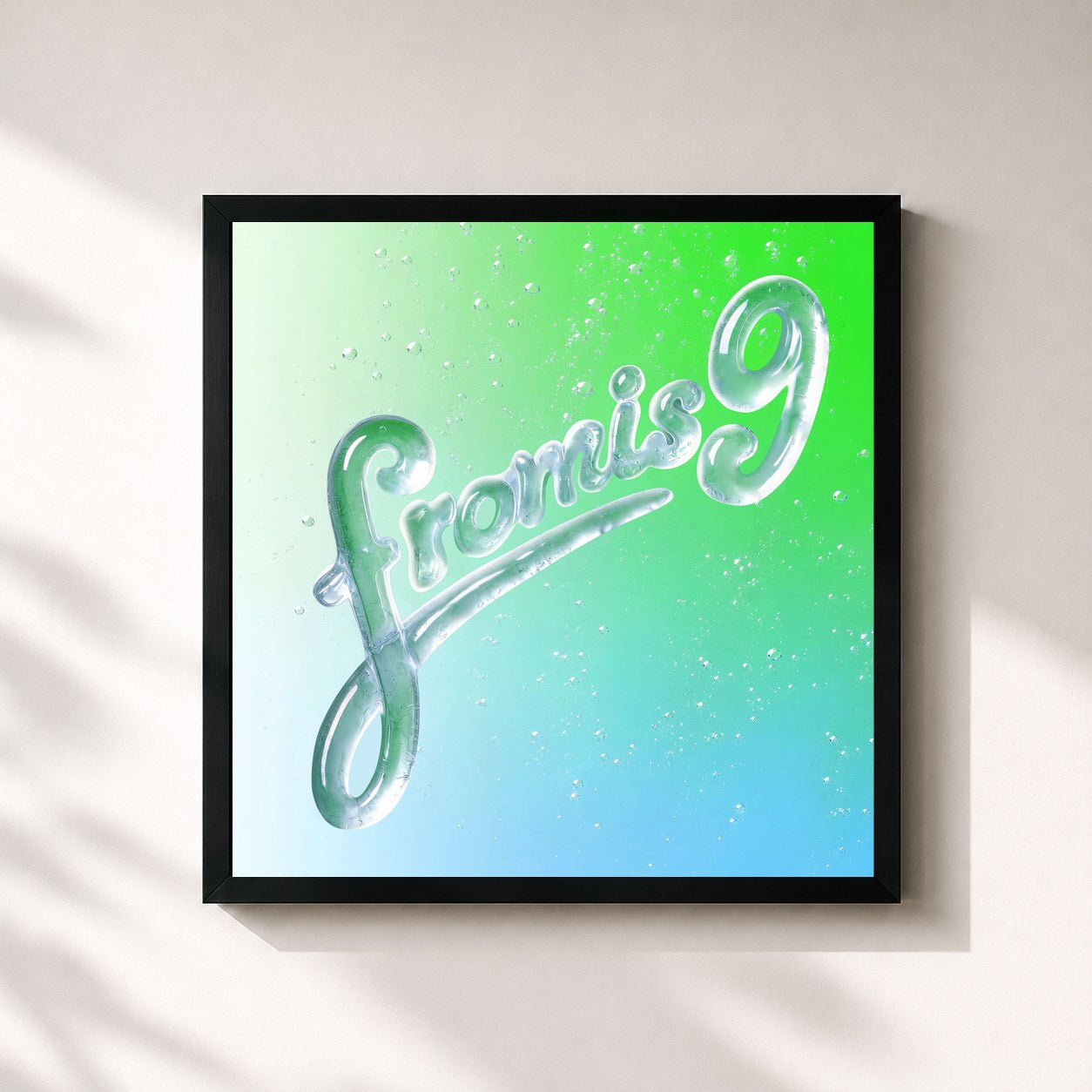 #noir Tableau carré de l'album Glow ME de fromis_9, cadre noir 32x32 cm