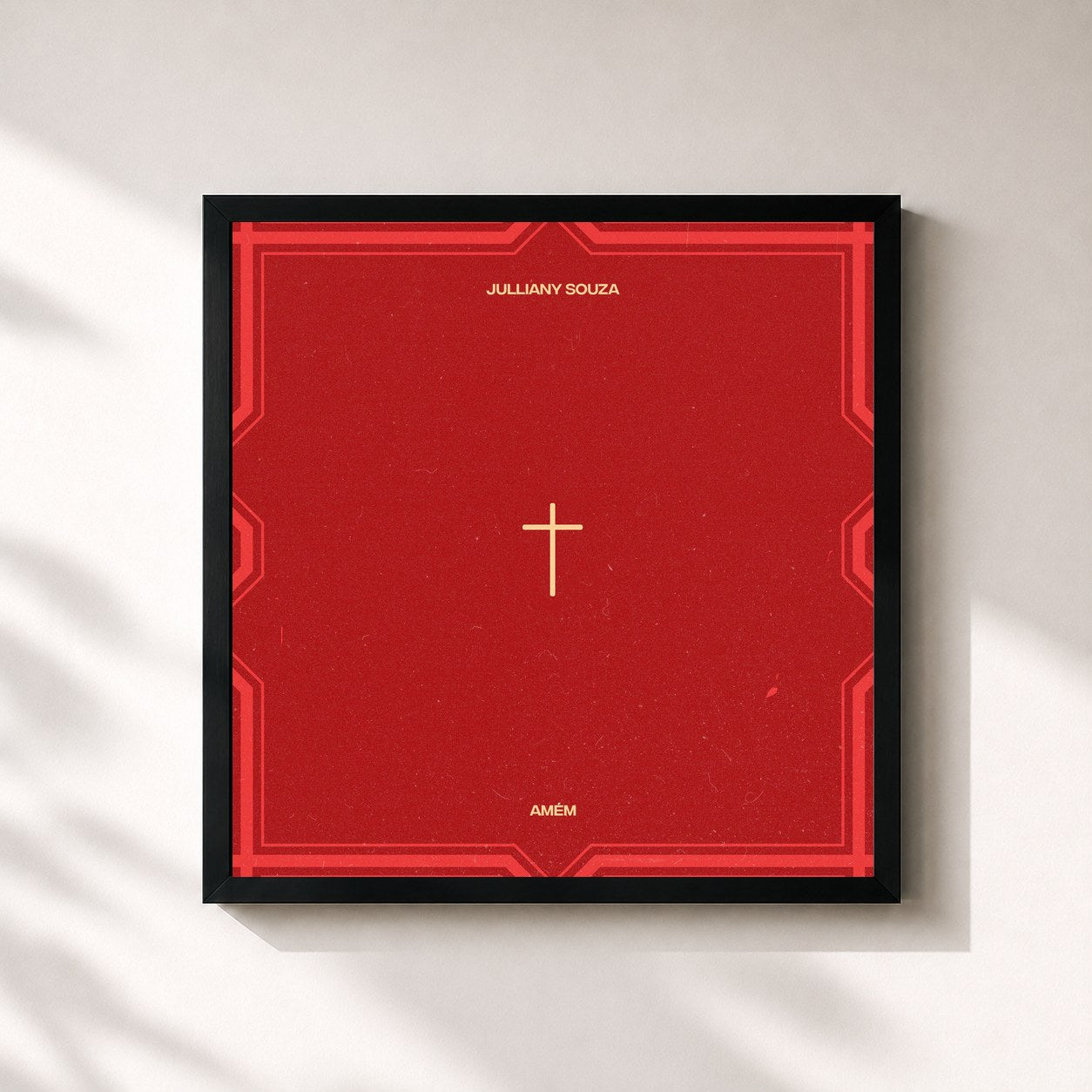 #noir Tableau carré de l'album Seu Amor Me Persegue de Julliany Souza, cadre noir 32x32 cm