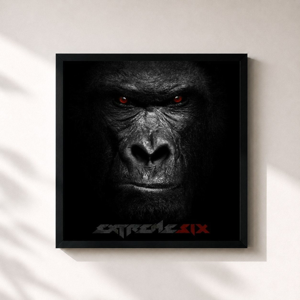 #noir Tableau carré de l'album SIX de Extreme, cadre noir 32x32 cm