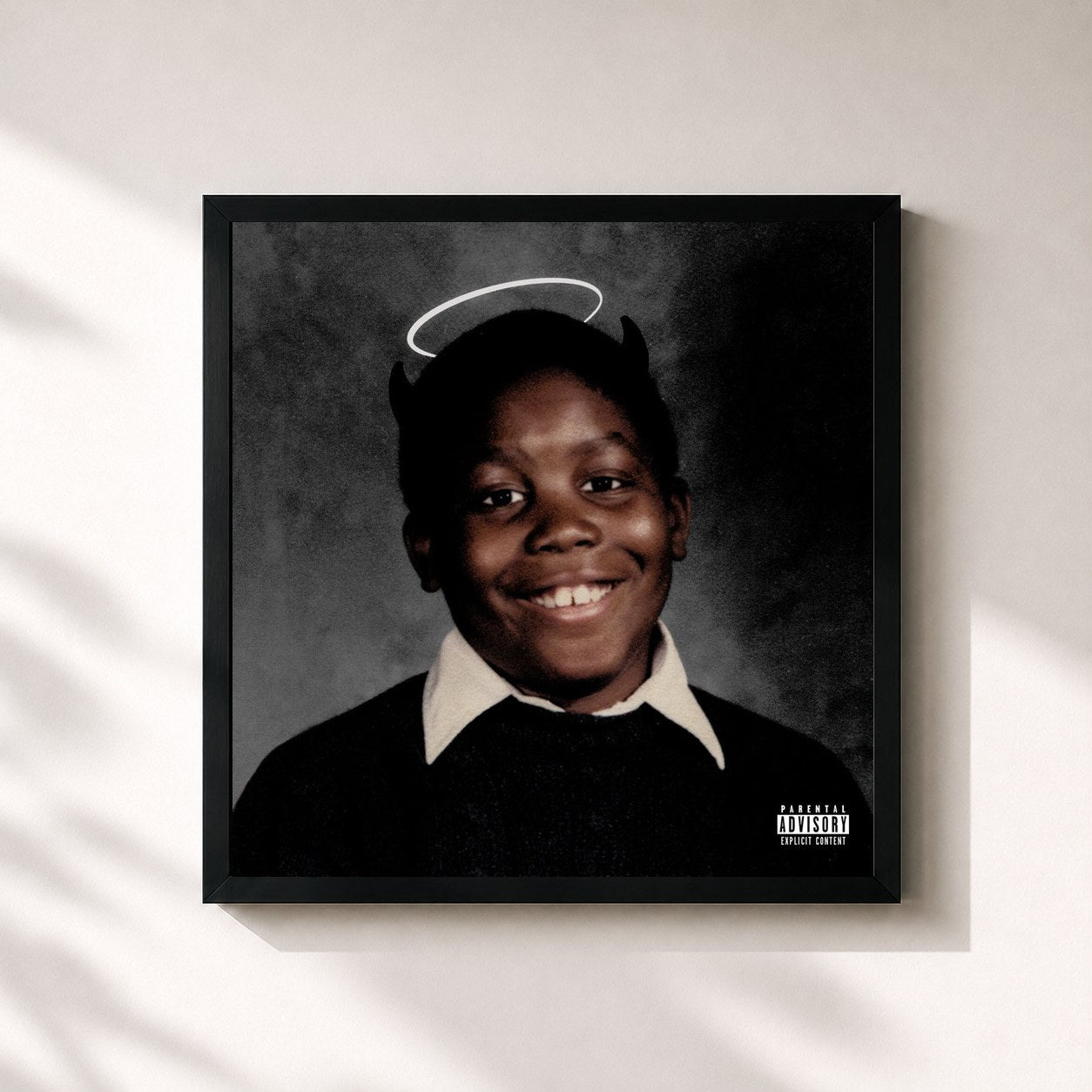 #noir Tableau carré de l'album SCIENTISTS & ENGINEERS de Killer Mike, cadre noir 32x32 cm