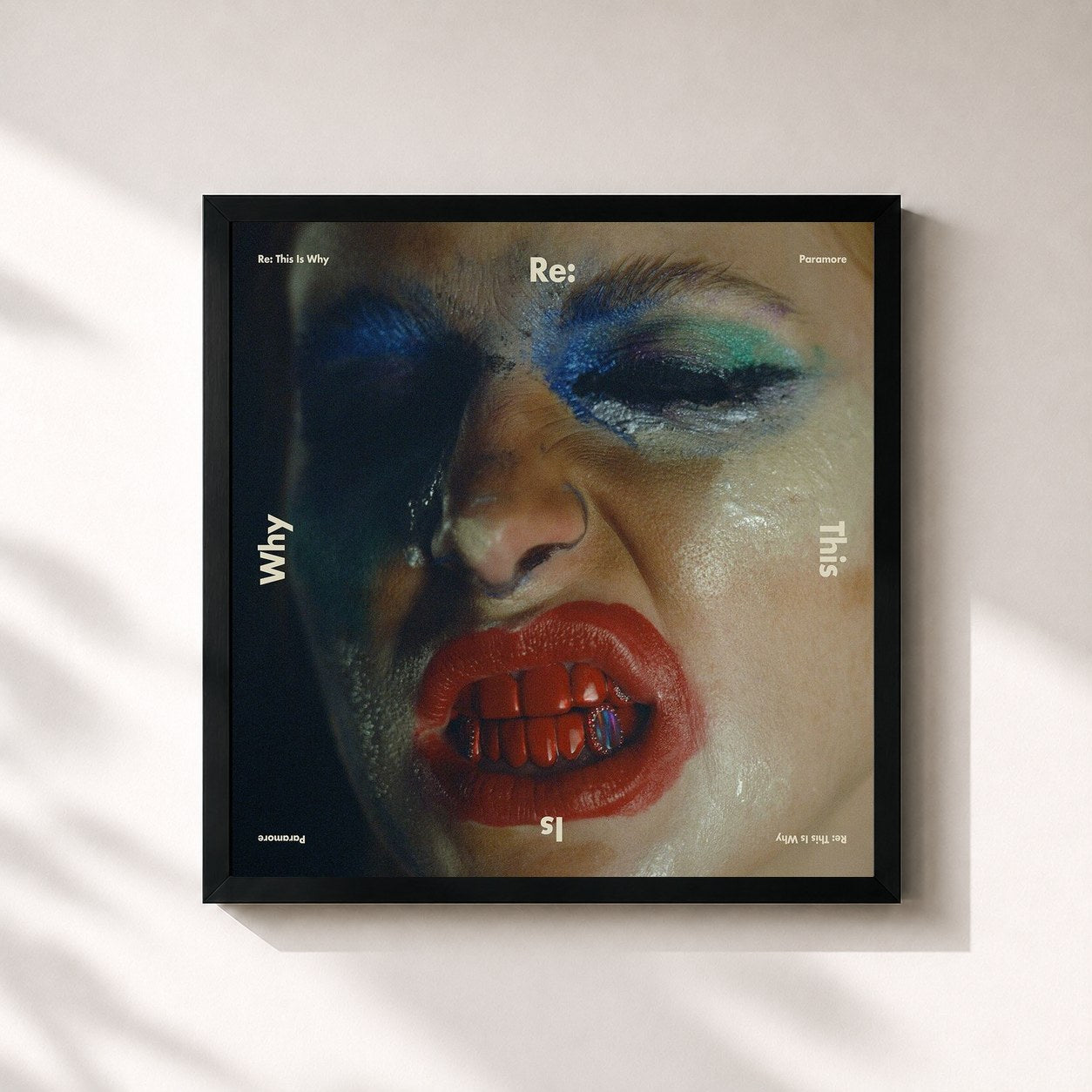 #noir Tableau carré de l'album Re: This Is Why de Paramore, cadre noir 32x32 cm