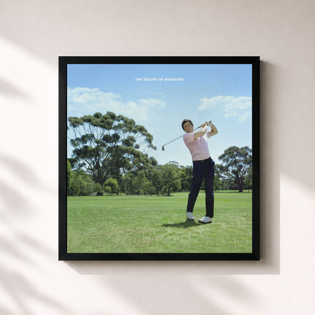 #noir Tableau carré de l'album The Theory Of Whatever de Jamie T, cadre noir 32x32 cm