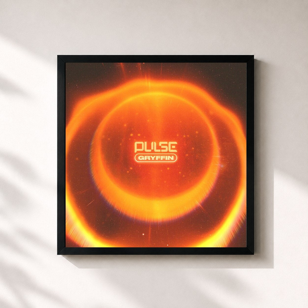 #noir Tableau carré de l'album PULSE de Gryffin, cadre noir 32x32 cm