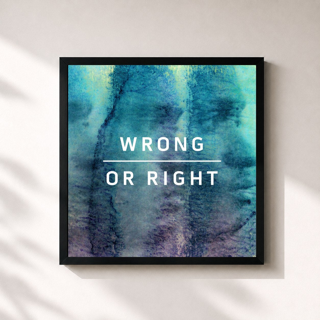 #noir Tableau carré de l'album Wrong or Right EP de Kwabs, cadre noir 32x32 cm