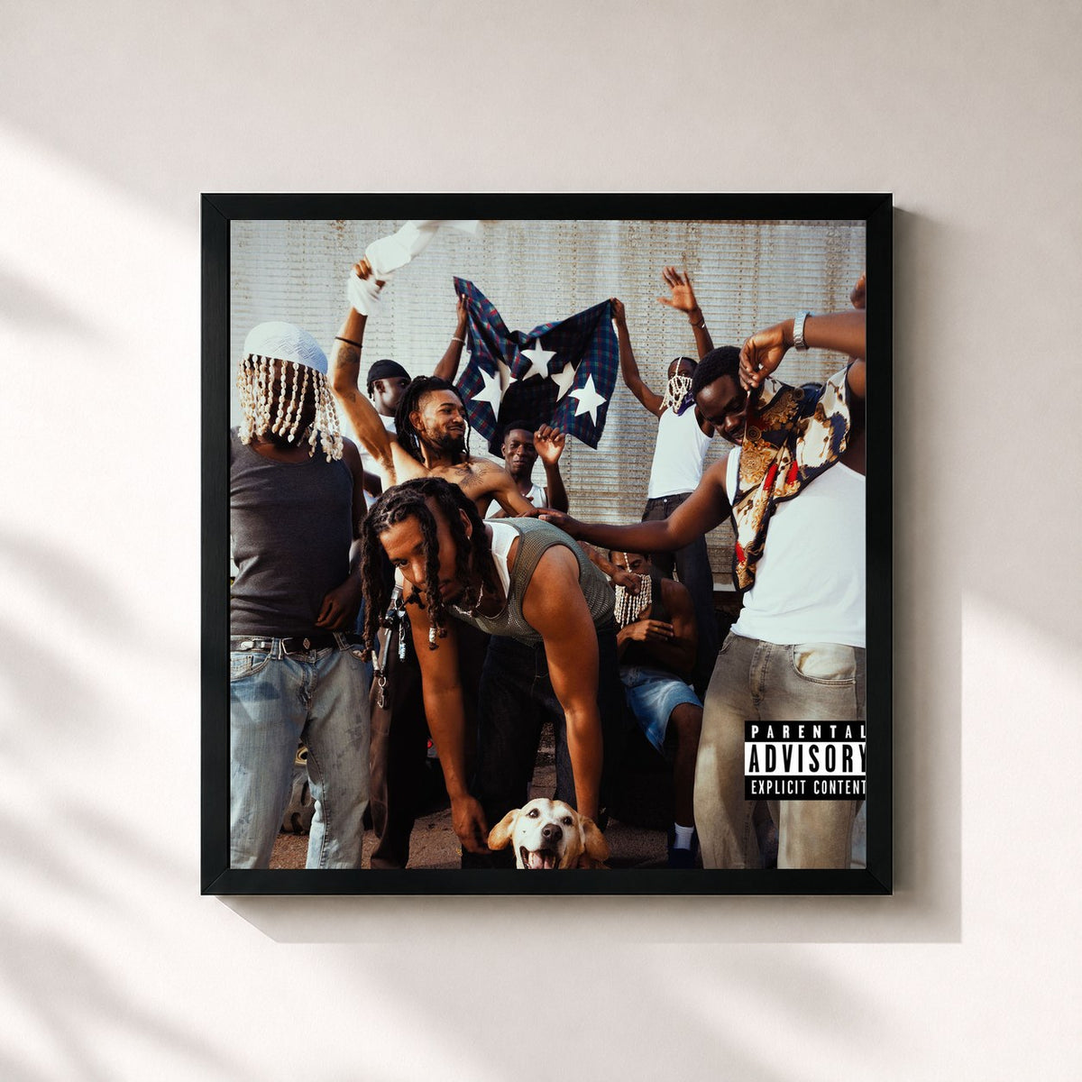 #noir Tableau carré de l'album F5 de Swing, cadre noir 32x32 cm