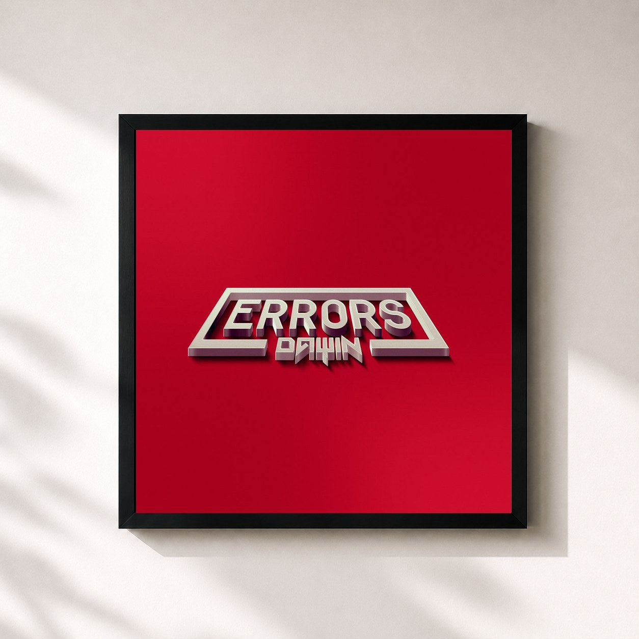 #noir Tableau carré de l'album Errors de Dawin, cadre noir 32x32 cm