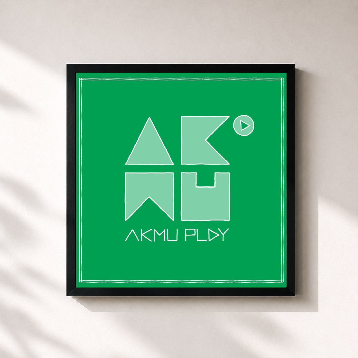 #noir Tableau carré de l'album PLAY de AKMU, cadre noir 32x32 cm