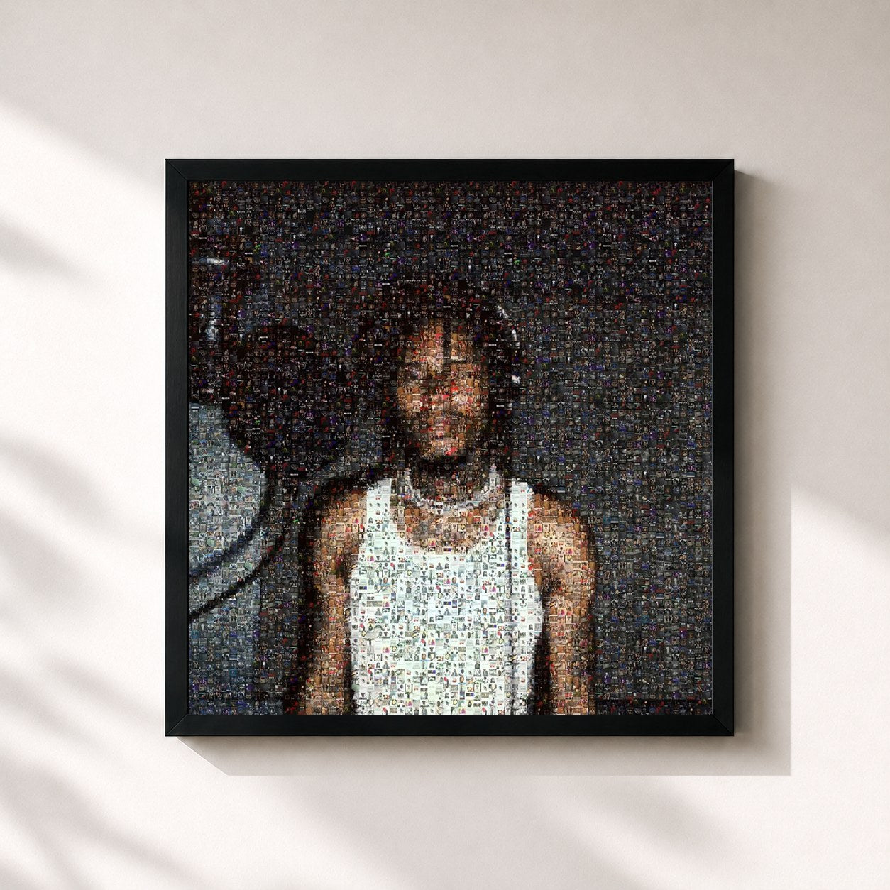 #noir Tableau carré de l'album For My Fans de Fetty Wap, cadre noir 32x32 cm