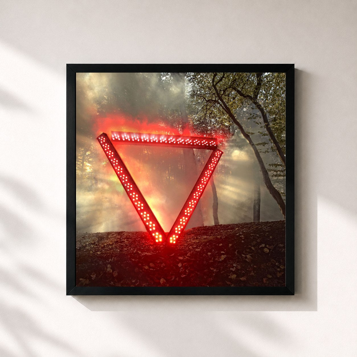 #noir Tableau carré de l'album A Flash Flood of Colour de Enter Shikari, cadre noir 32x32 cm
