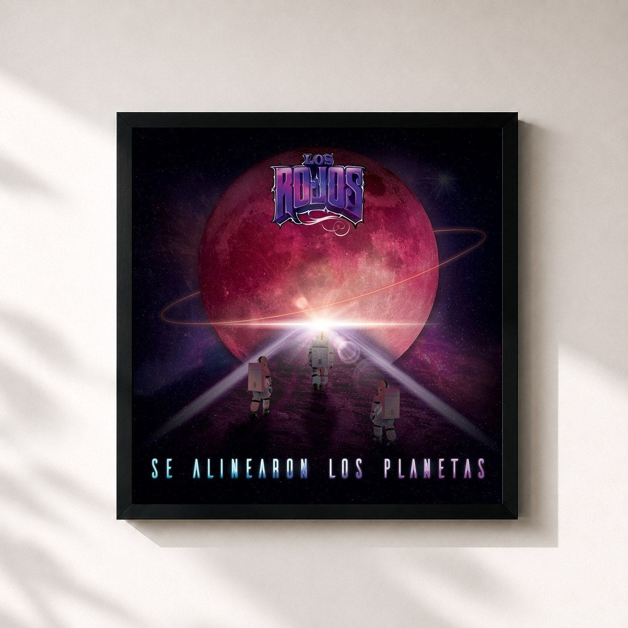 #noir Tableau carré de l'album Se Alinearon Los Planetas de Los Rojos, cadre noir 32x32 cm