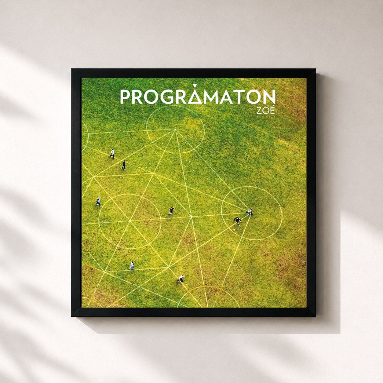#noir Tableau carré de l'album Programaton de Zoé, cadre noir 32x32 cm