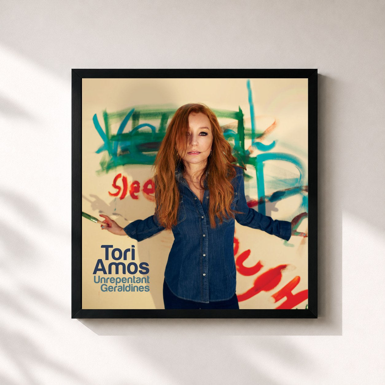 #noir Tableau carré de l'album Unrepentant Geraldines de Tori Amos, cadre noir 32x32 cm