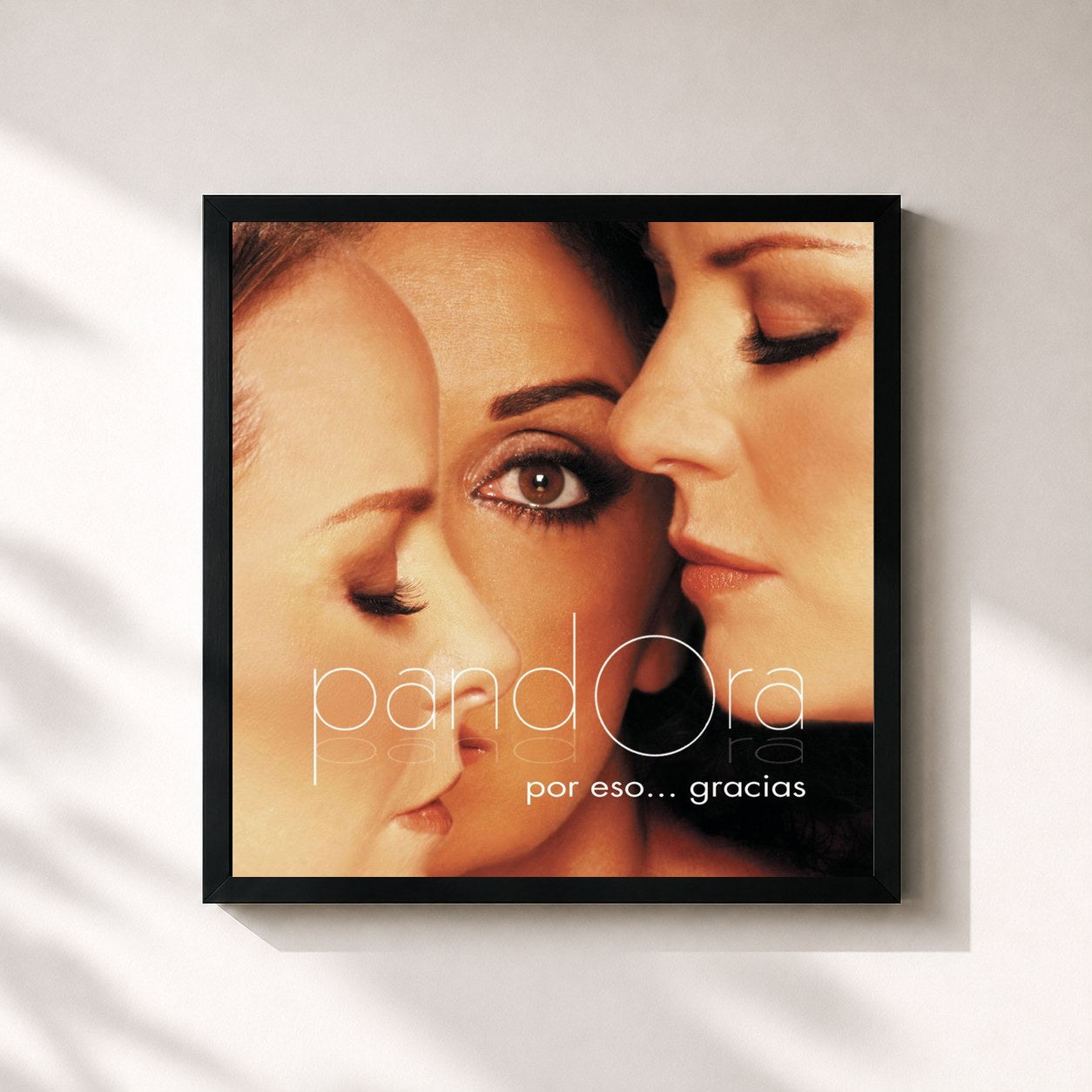 #noir Tableau carré de l'album Por Eso...Gracias de Pandora, cadre noir 32x32 cm