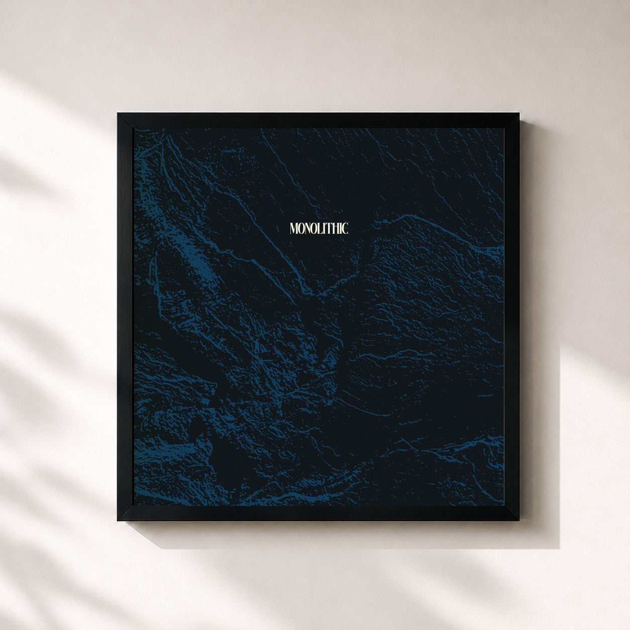 #noir Tableau carré de l'album Monolithic de cults, cadre noir 32x32 cm