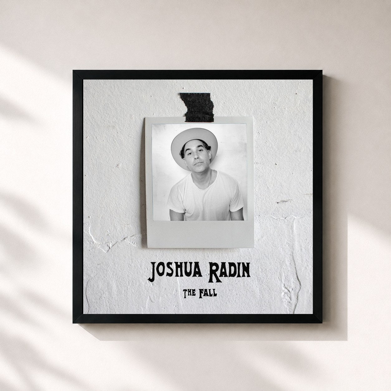 #noir Tableau carré de l'album The Fall de Joshua Radin, cadre noir 32x32 cm