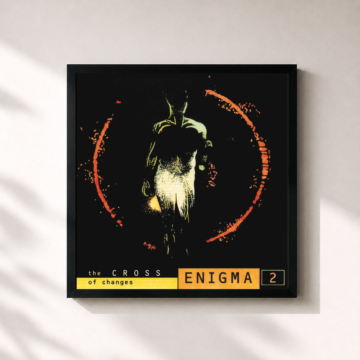 #noir Tableau carré de l'album The Cross Of Changes de Enigma, cadre noir 32x32 cm
