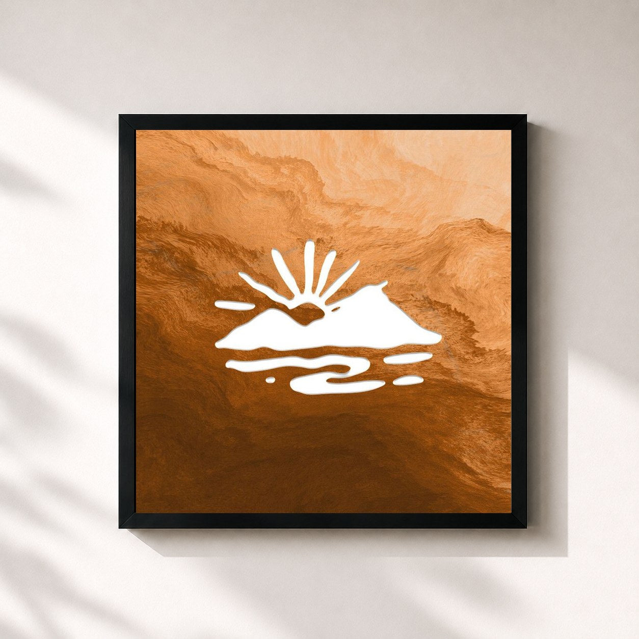 #noir Tableau carré de l'album Journeys de Xavier Rudd, cadre noir 32x32 cm