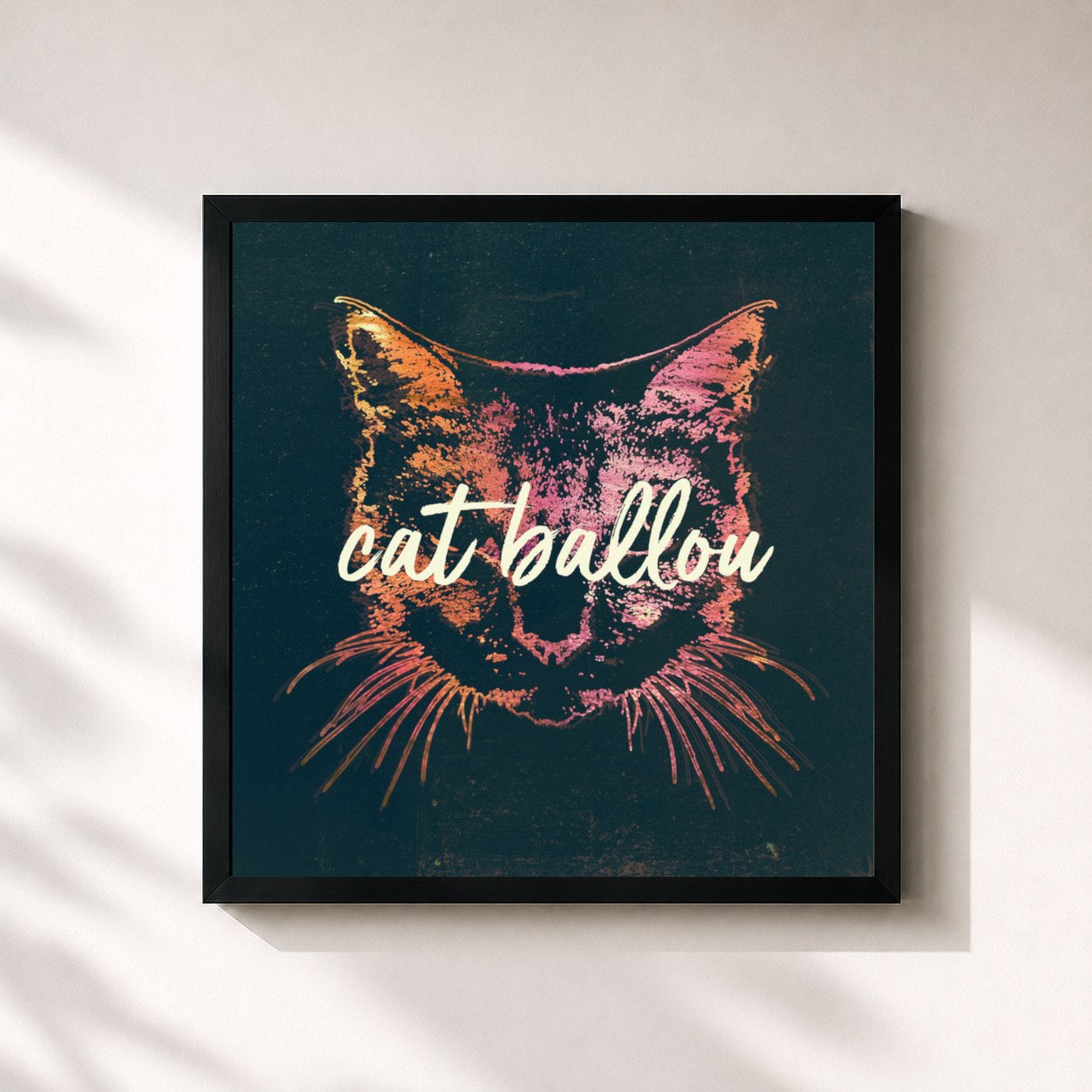 #noir Tableau carré de l'album Cat ballou de Cat Ballou, cadre noir 32x32 cm