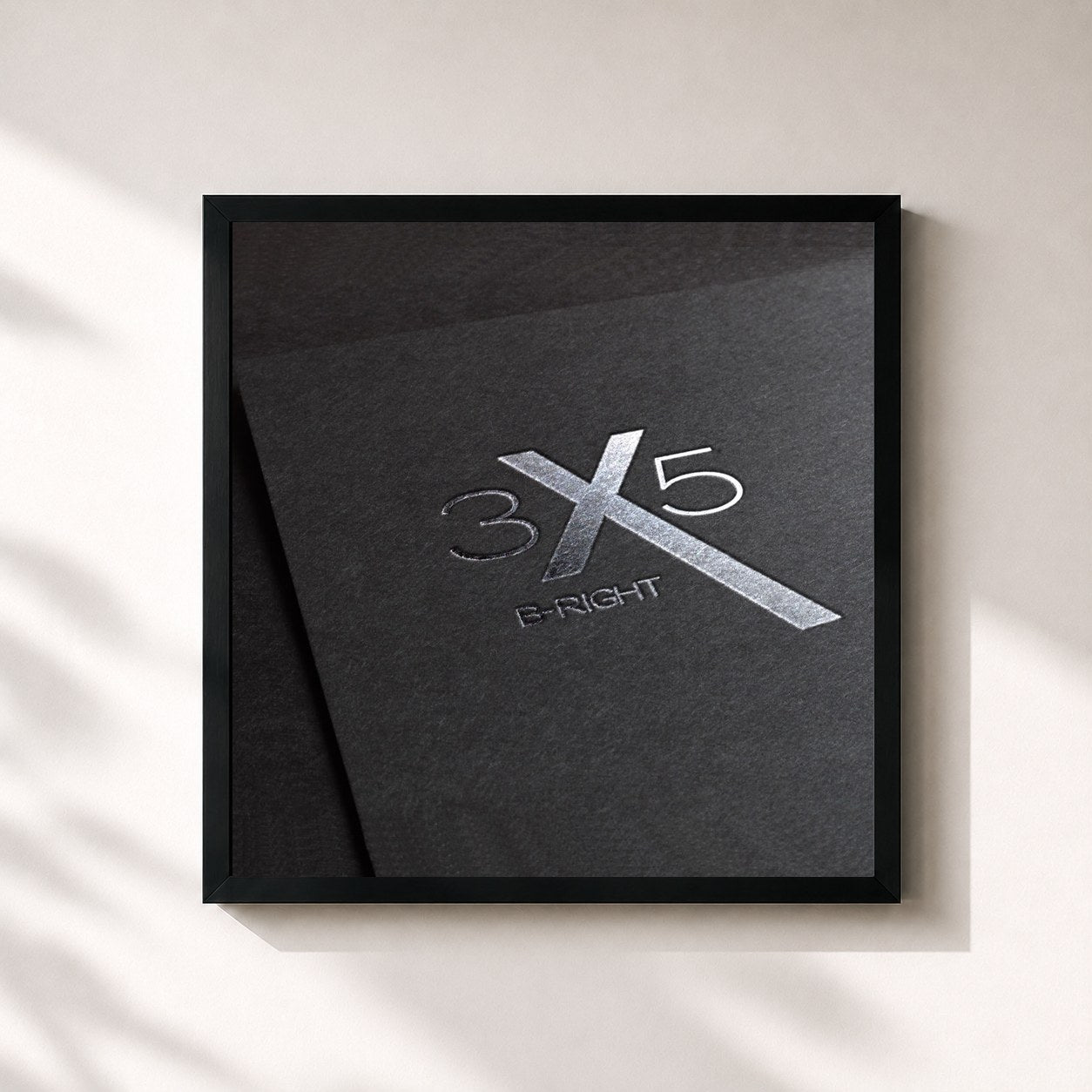 #noir Tableau carré de l'album 3x5 de B-Right, cadre noir 32x32 cm