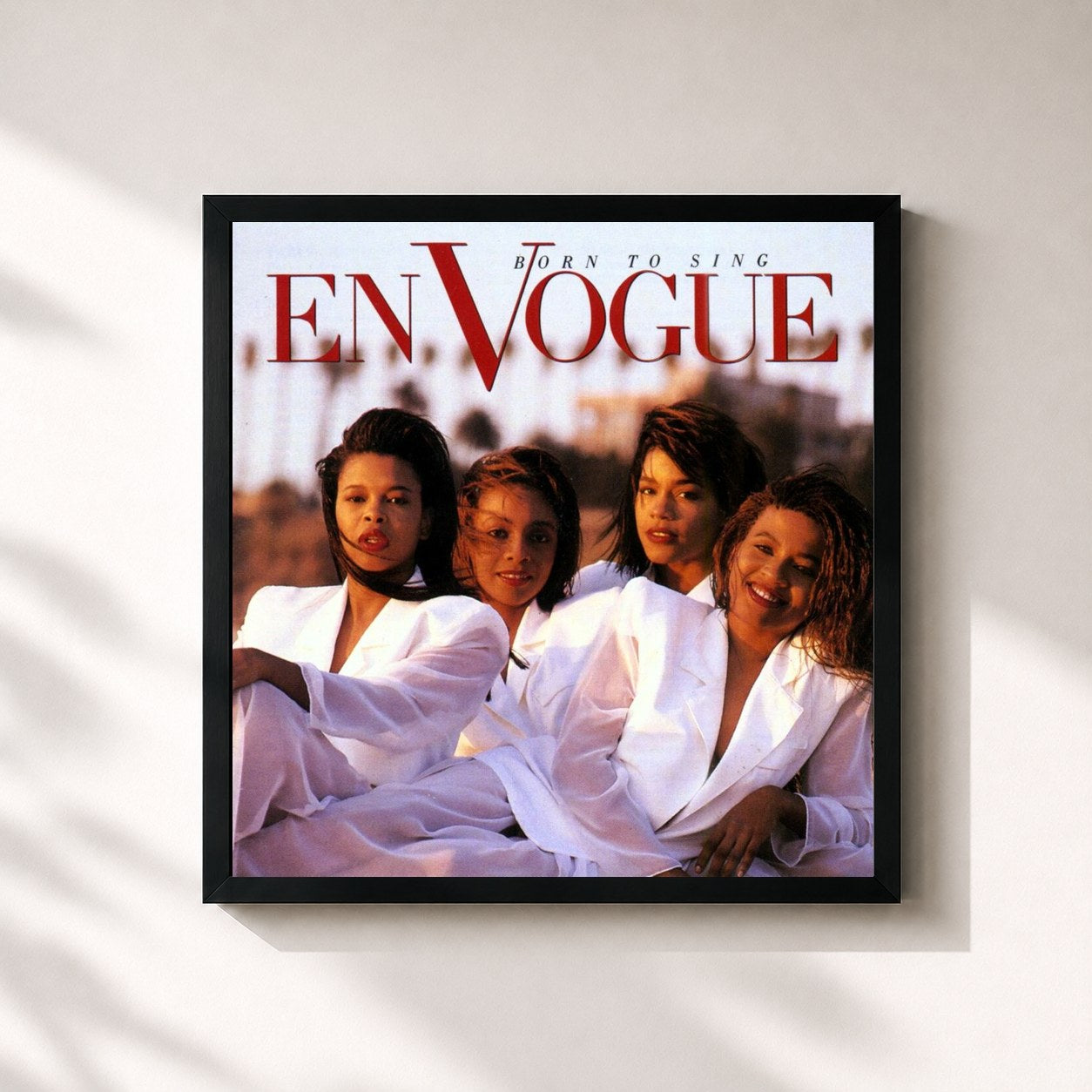 #noir Tableau carré de l'album Born to Sing de En Vogue, cadre noir 32x32 cm