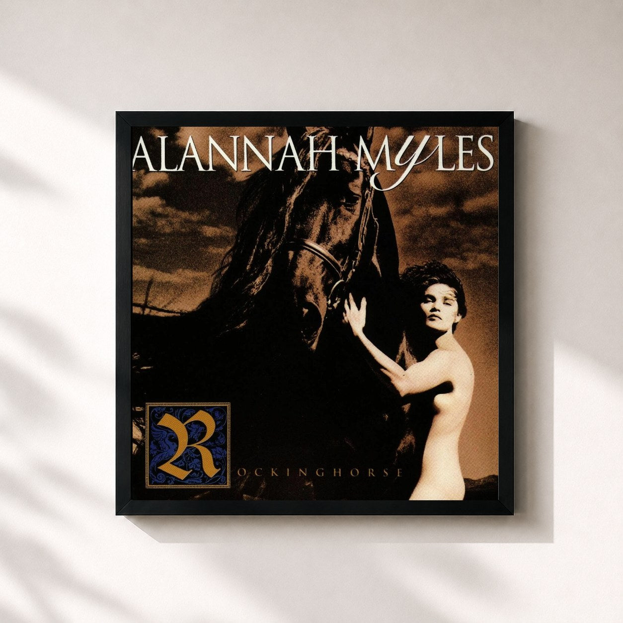 #noir Tableau carré de l'album Rockinghorse de Alannah Myles, cadre noir 32x32 cm