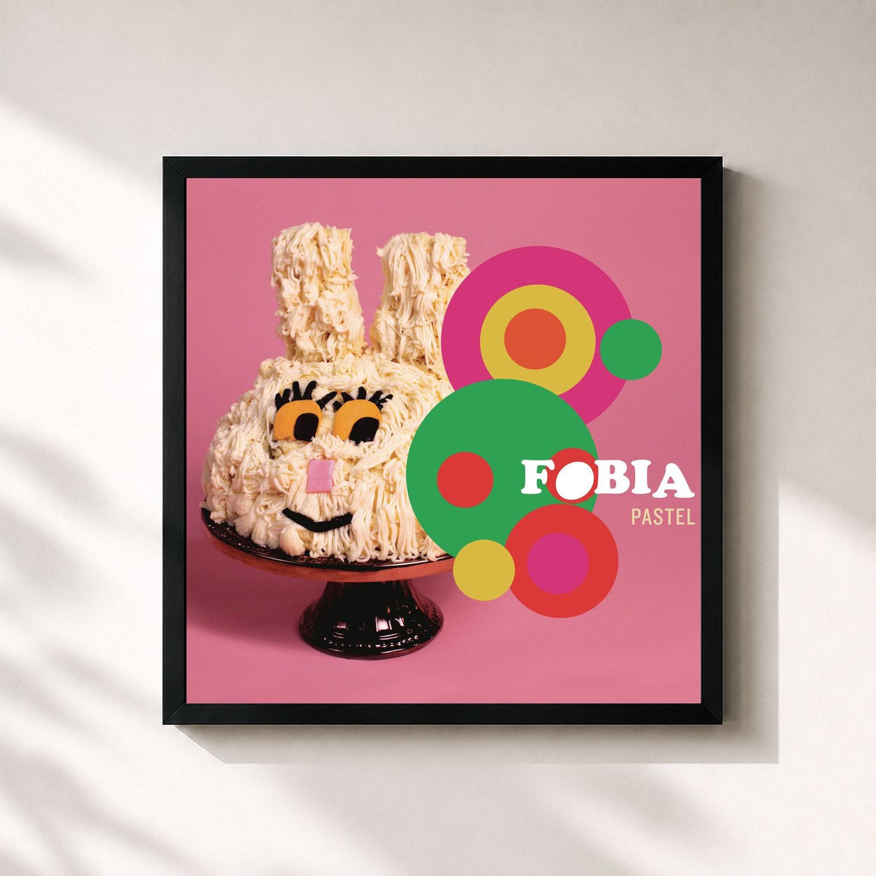 #noir Tableau carré de l'album Pastel de Fobia, cadre noir 32x32 cm