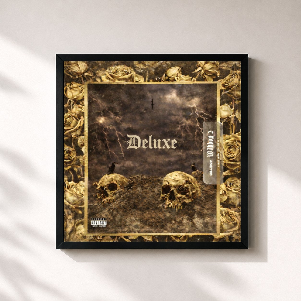 #noir Tableau carré de l'album Wildboy 2 (Deluxe) de Calboy, cadre noir 32x32 cm