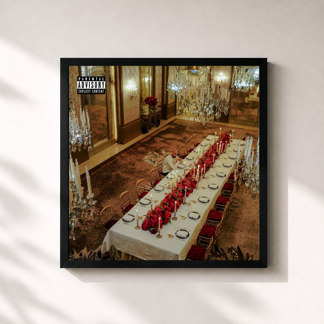 #noir Tableau carré de l'album Chaque Jour de Tarik Azzouz, cadre noir 32x32 cm