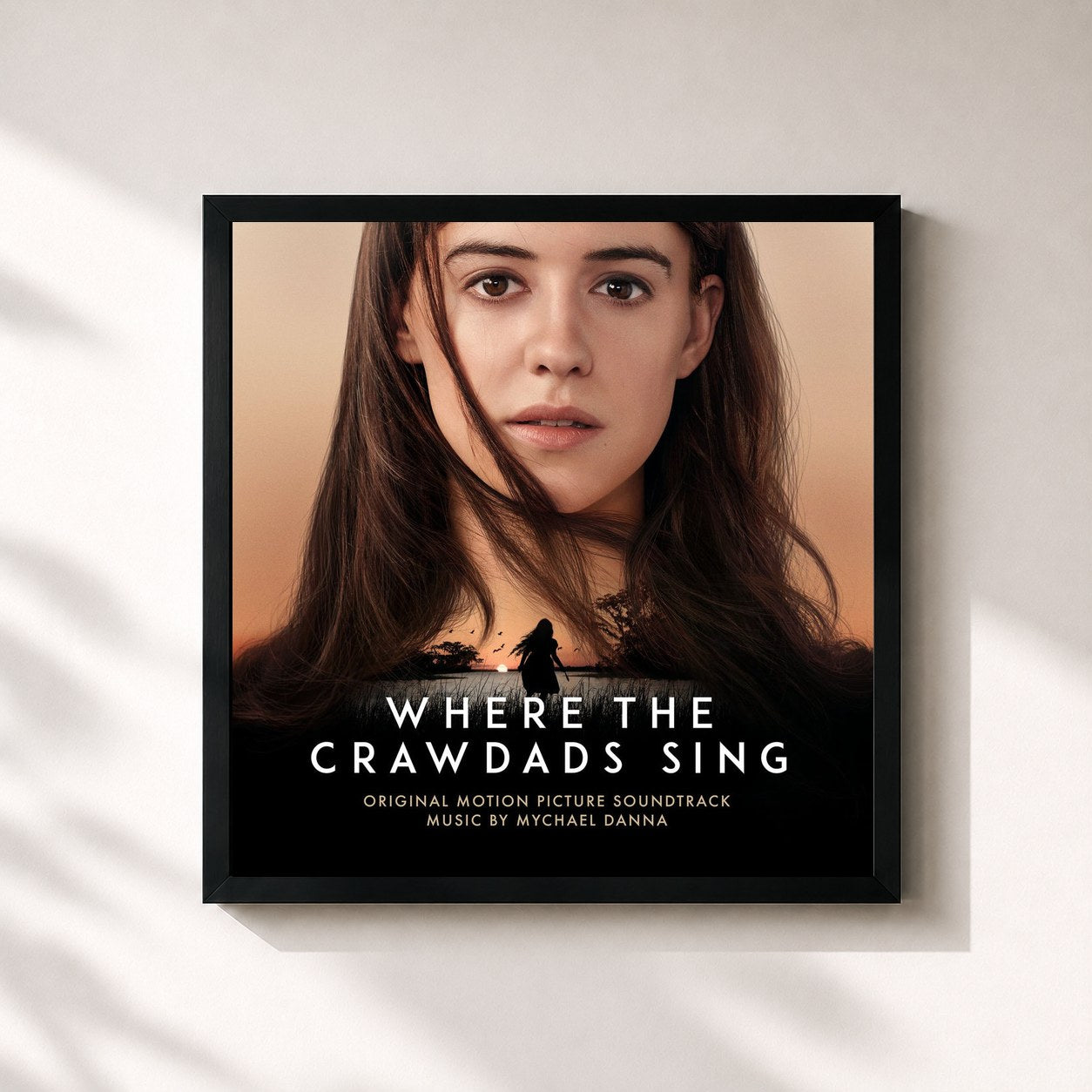 #noir Tableau carré de l'album Where The Crawdads Sing (Original Motion Picture Soundtrack) de Mychael Danna, cadre noir 32x32 cm