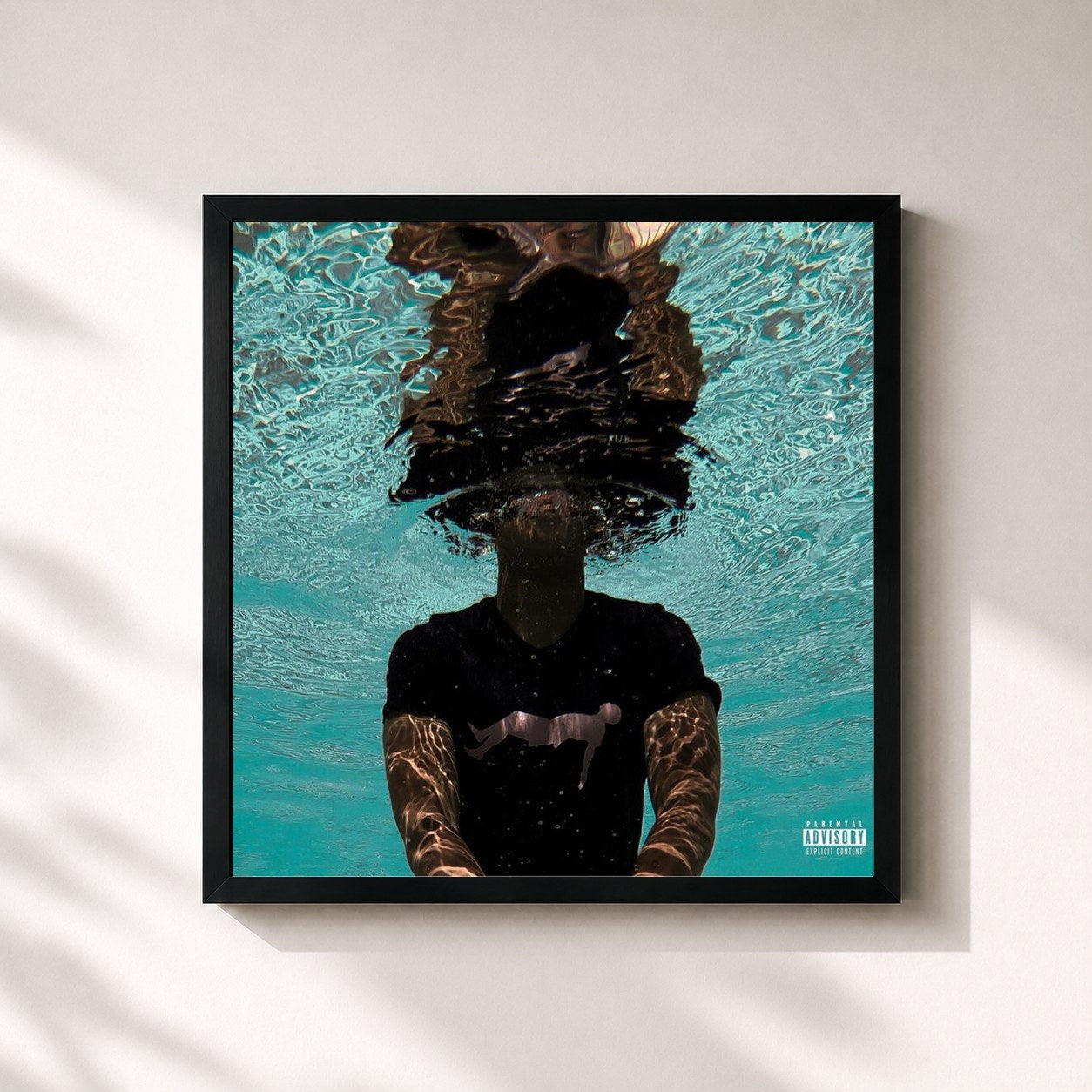 #noir Tableau carré de l'album Floating While Dreaming II de Pell, cadre noir 32x32 cm