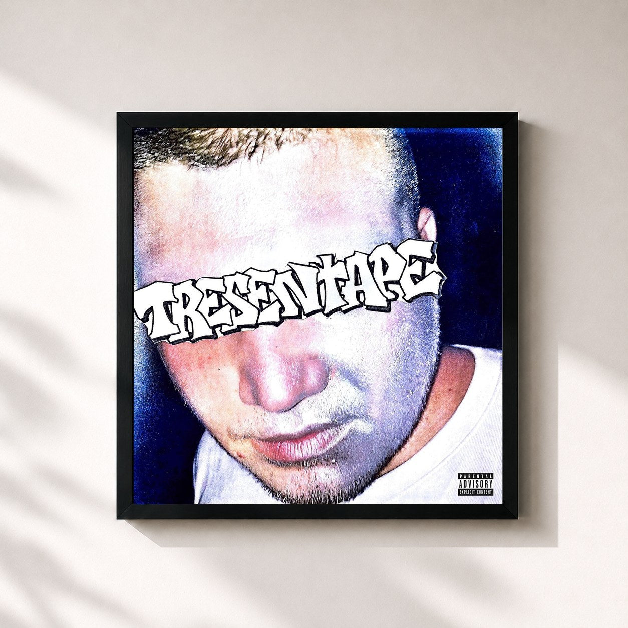 #noir Tableau carré de l'album Tresentape de 102 Boyz, cadre noir 32x32 cm