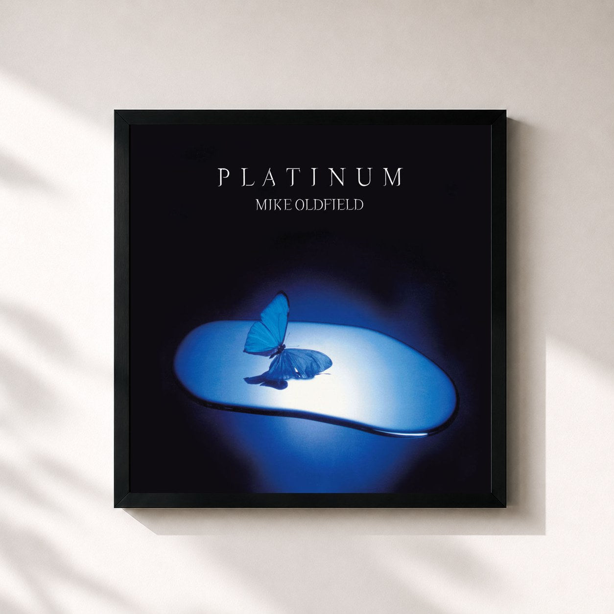 #noir Tableau carré de l'album Platinum de Mike Oldfield, cadre noir 32x32 cm
