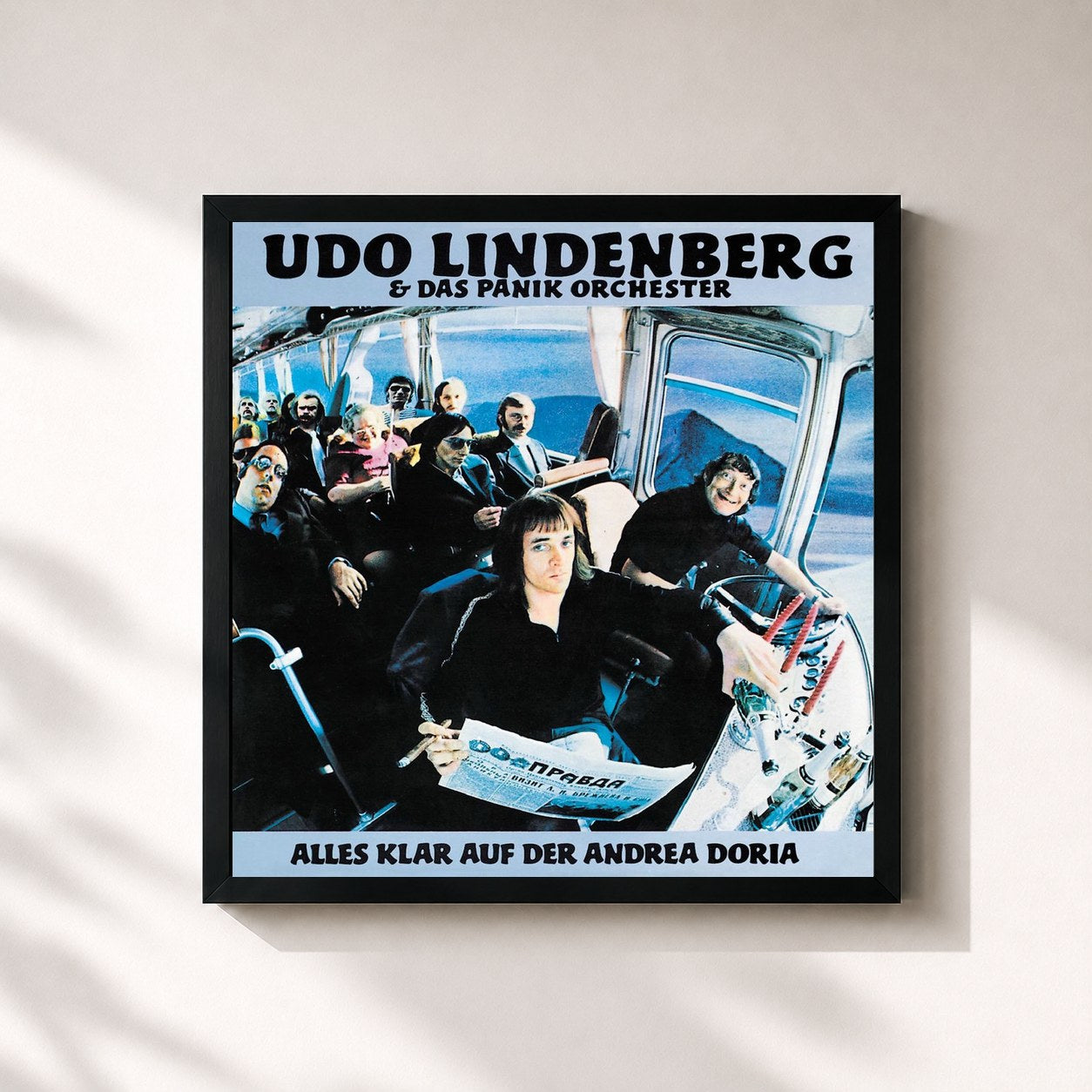#noir Tableau carré de l'album Alles klar auf der Andrea Doria (Remastered) de Udo Lindenberg, cadre noir 32x32 cm