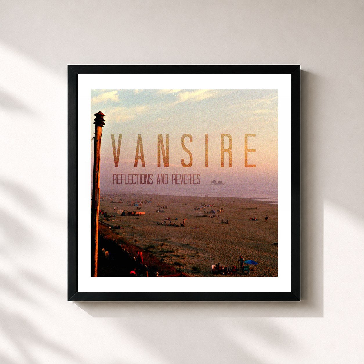 #noir Tableau carré de l'album Reflections and Reveries de Vansire, cadre noir 32x32 cm