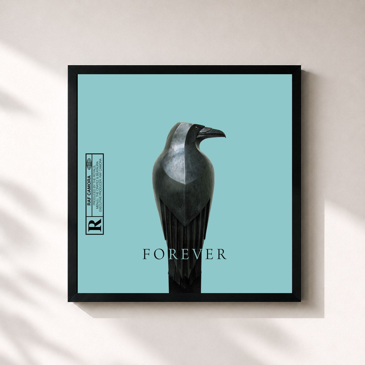 #noir Tableau carré de l'album FOREVER de RAF Camora, cadre noir 32x32 cm