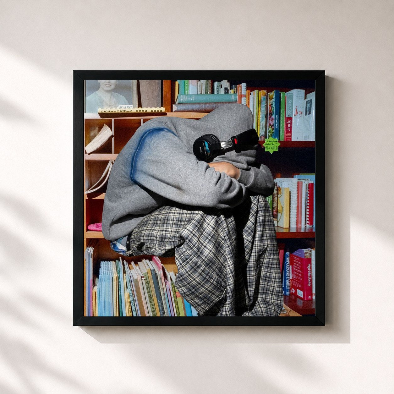 #noir Tableau carré de l'album Blush de Kevin Abstract, cadre noir 32x32 cm