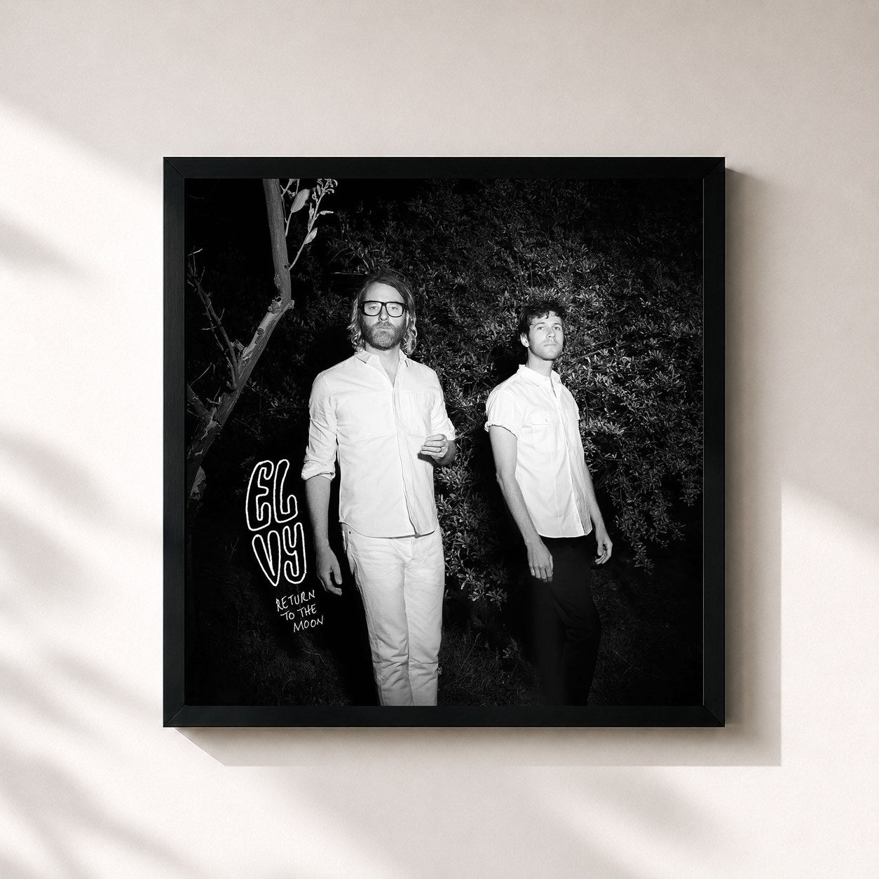 #noir Tableau carré de l'album Return to the Moon de EL VY, cadre noir 32x32 cm