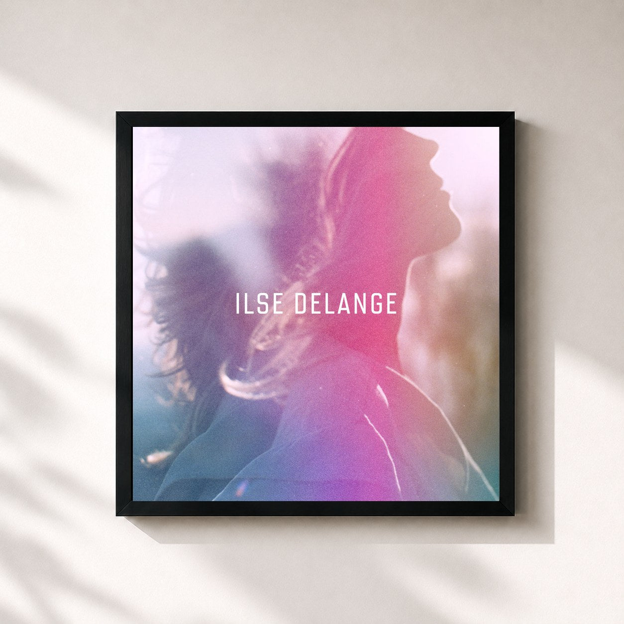 #noir Tableau carré de l'album Ilse DeLange de Ilse DeLange, cadre noir 32x32 cm