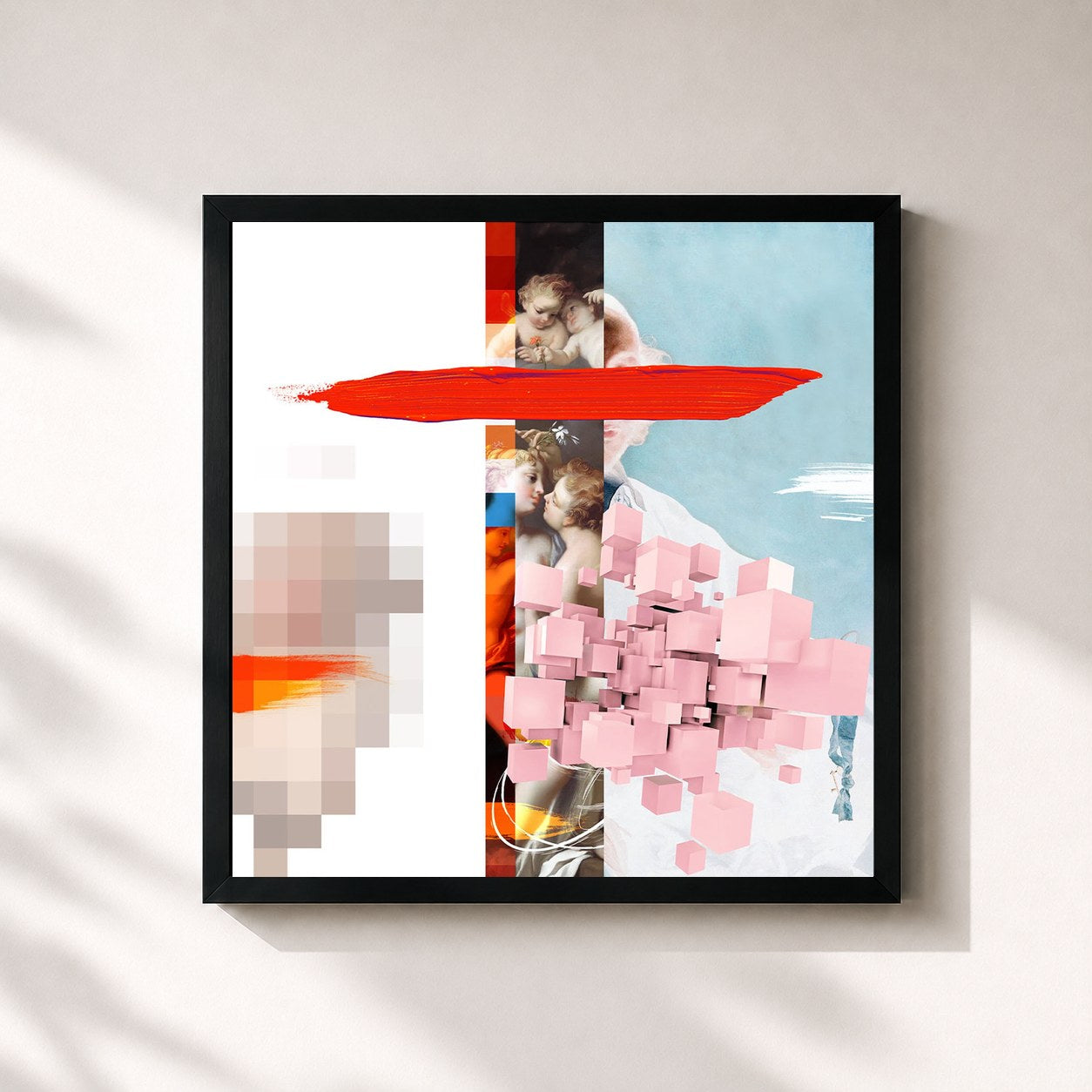 #noir Tableau carré de l'album The Myth of The Happily Ever After de Biffy Clyro, cadre noir 32x32 cm
