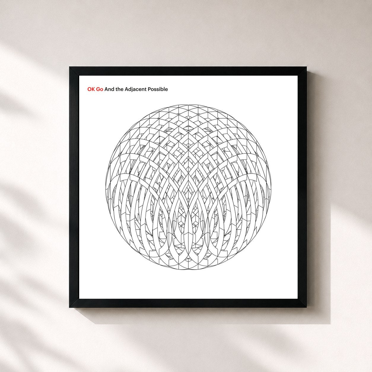 #noir Tableau carré de l'album And the Adjacent Possible de OK Go, cadre noir 32x32 cm