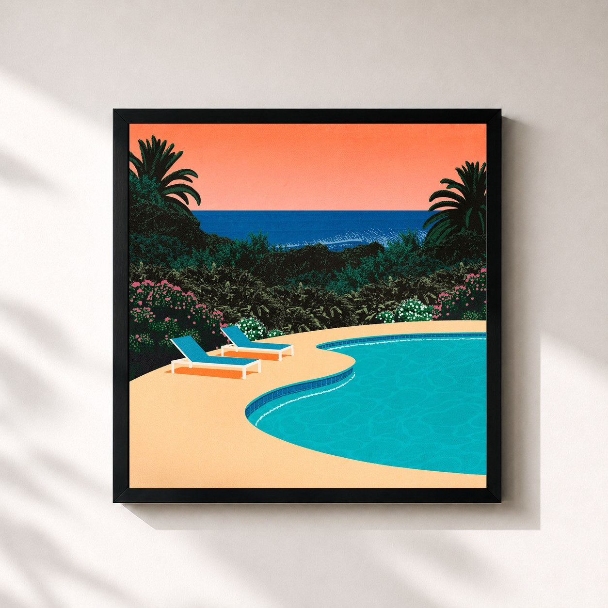 #noir Tableau carré de l'album Always here. de Bolden., cadre noir 32x32 cm