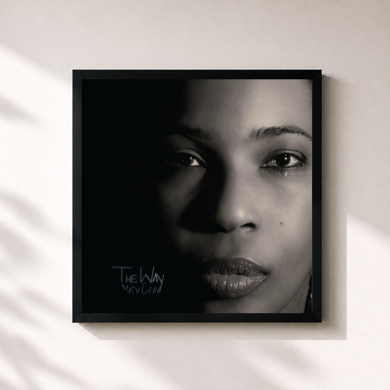 #noir Tableau carré de l'album The Way de Macy Gray, cadre noir 32x32 cm