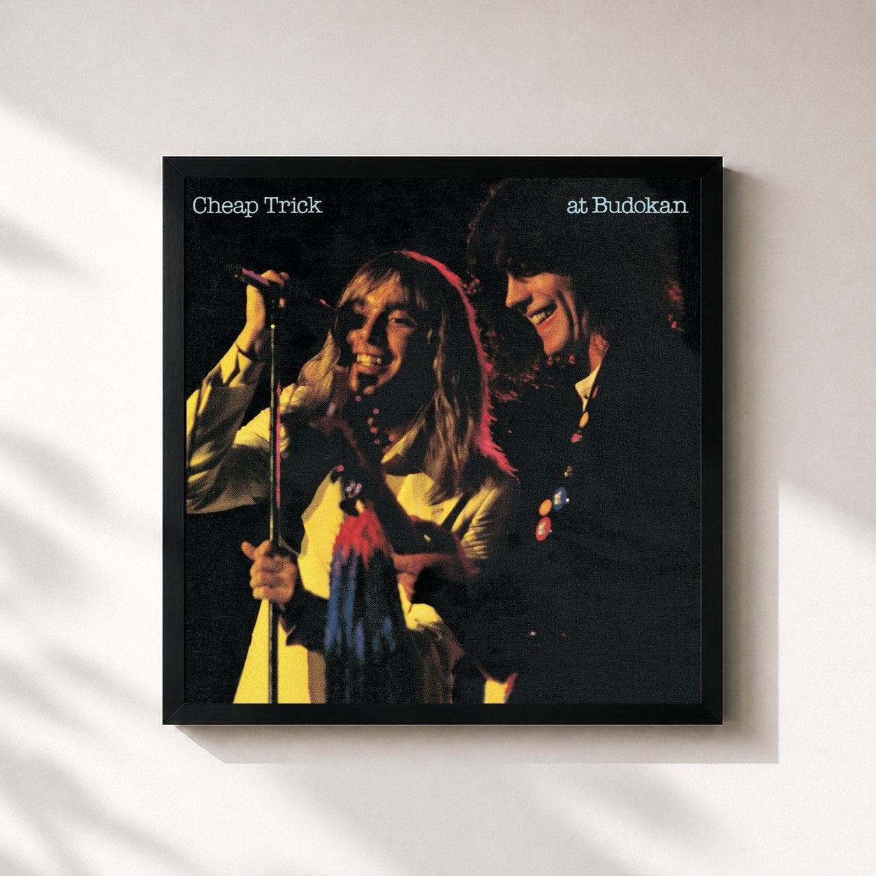 #noir Tableau carré de l'album At Budokan de Cheap Trick, cadre noir 32x32 cm
