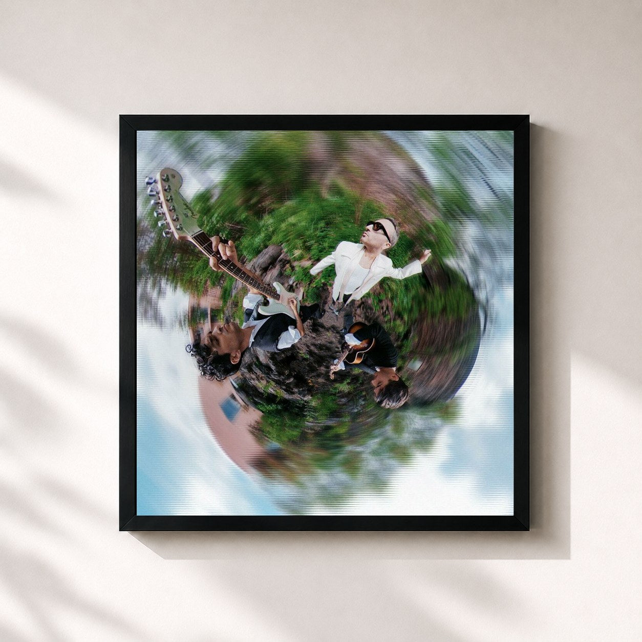#noir Tableau carré de l'album Panorama de Reik, cadre noir 32x32 cm