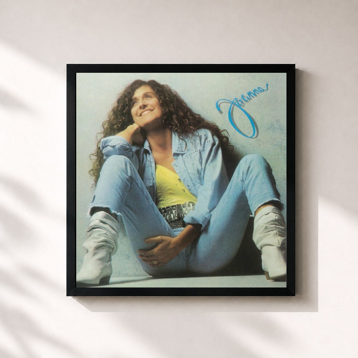 #noir Tableau carré de l'album Joanna '86 de Joanna, cadre noir 32x32 cm