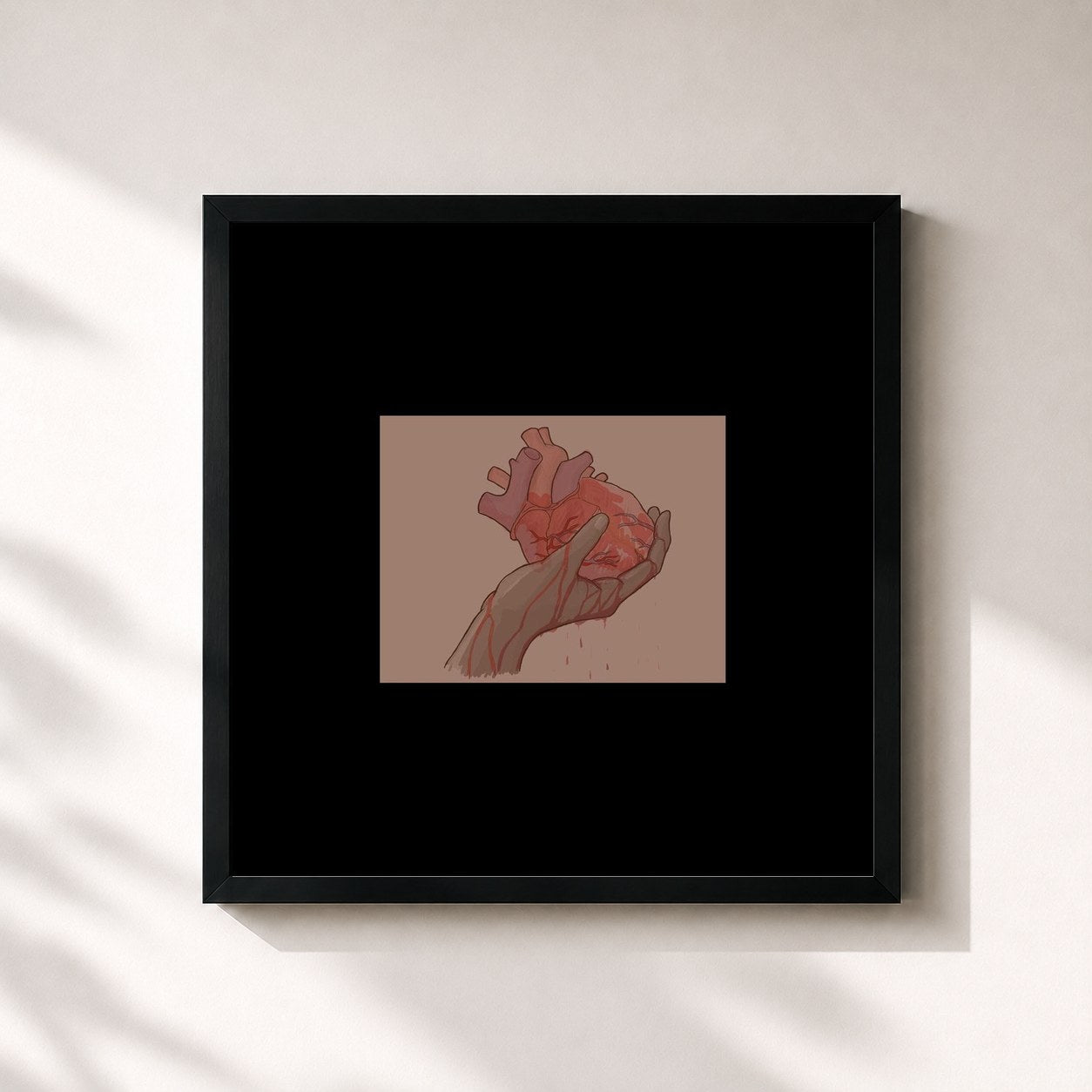 #noir Tableau carré de l'album D.K.W.L.I de AFTERHOURS, cadre noir 32x32 cm
