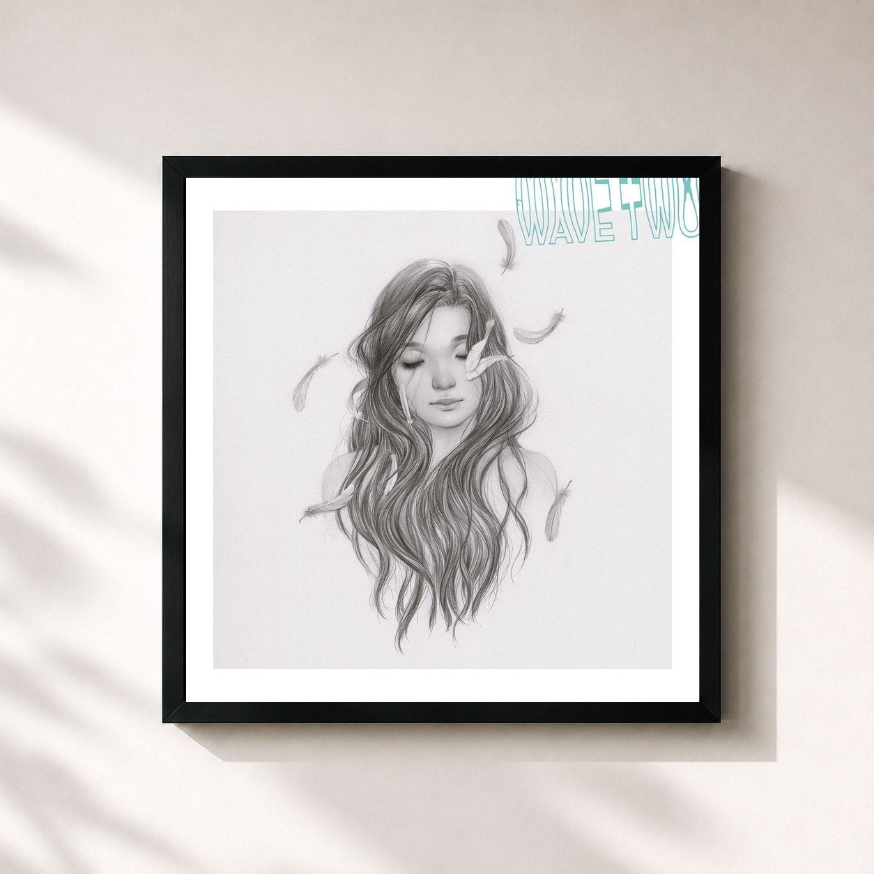 #noir Tableau carré de l'album The Search for Everything - Wave Two de John Mayer, cadre noir 32x32 cm