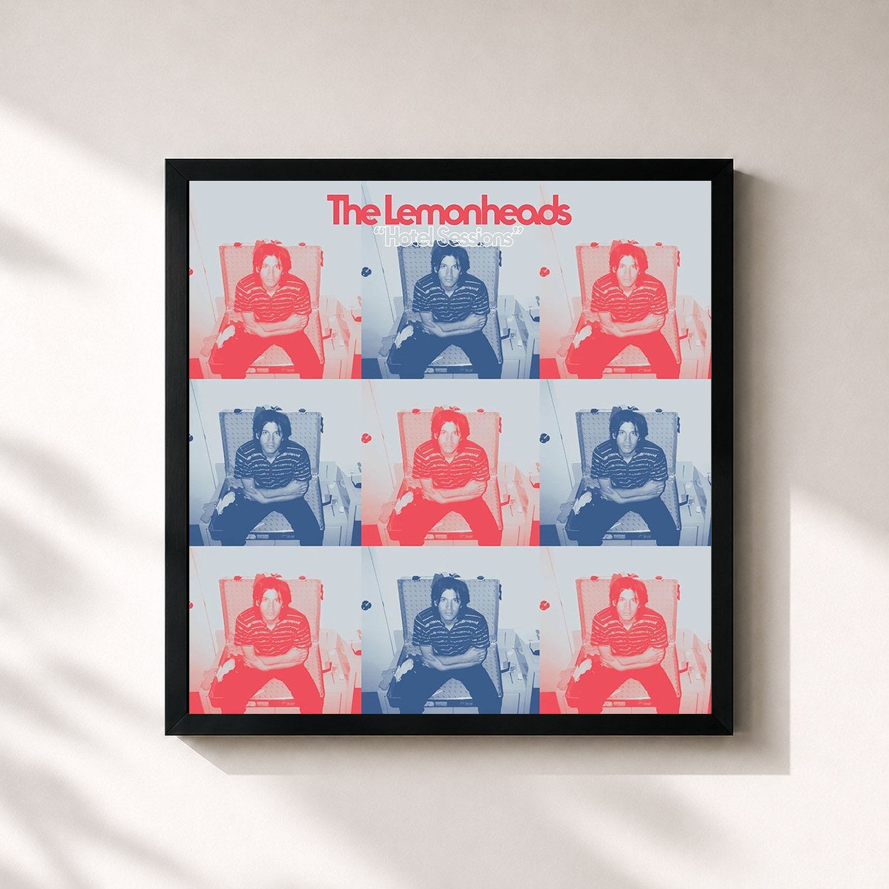 #noir Tableau carré de l'album The Hotel Sessions de The Lemonheads, cadre noir 32x32 cm